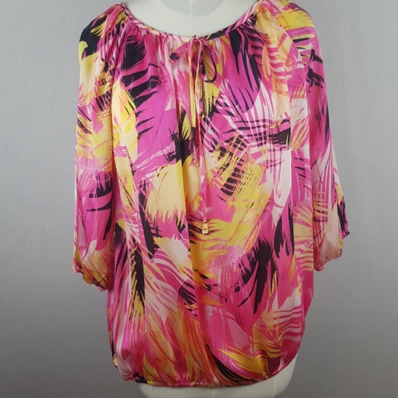 Vince Camuto Splashy Tropical Blouse - Picture 1 of 4